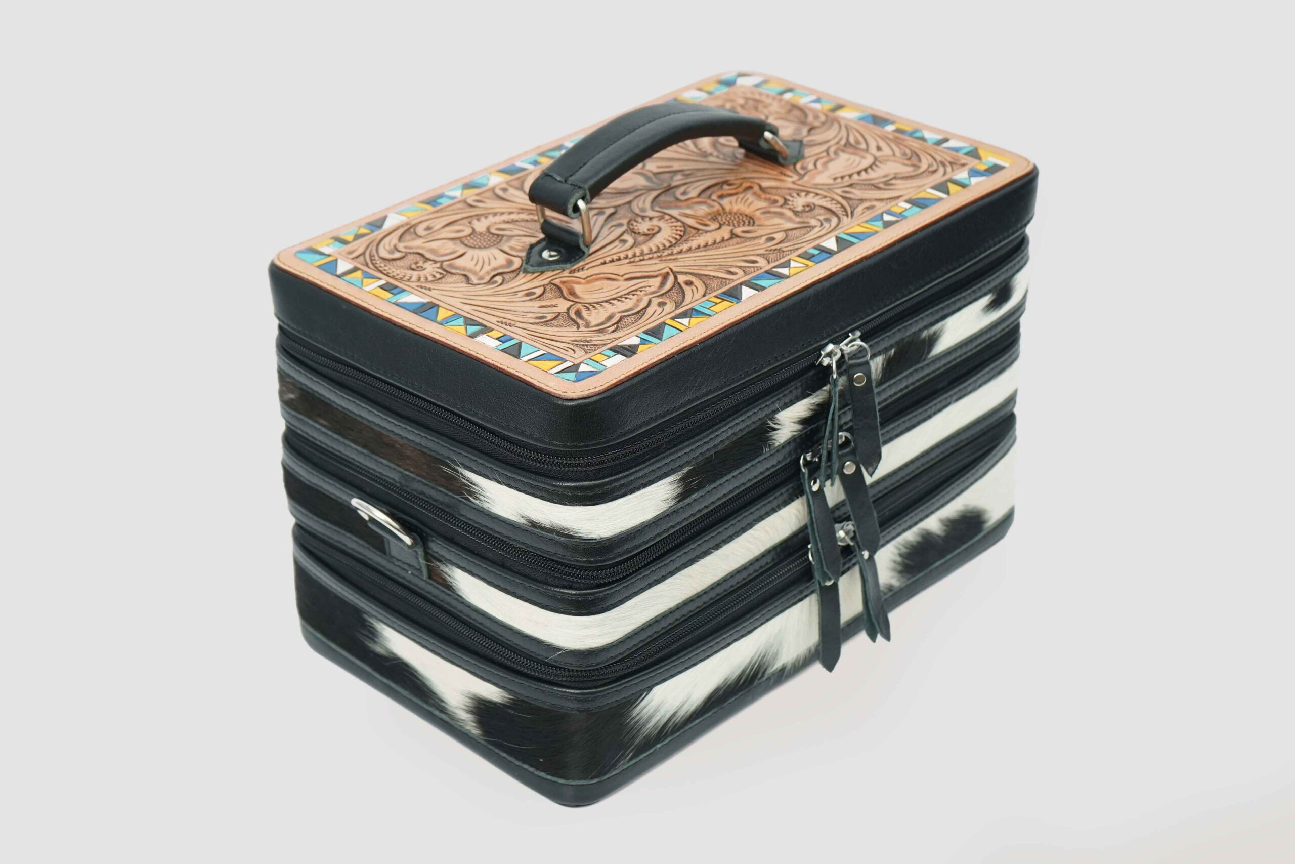 Cowhide/Tooled Triple Decker